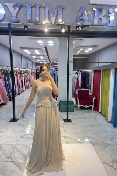 KİLOŞ İNCİ DETAYLI ABİYE