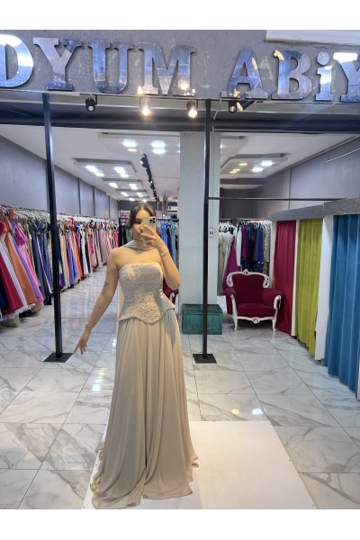 KİLOŞ İNCİ DETAYLI ABİYE